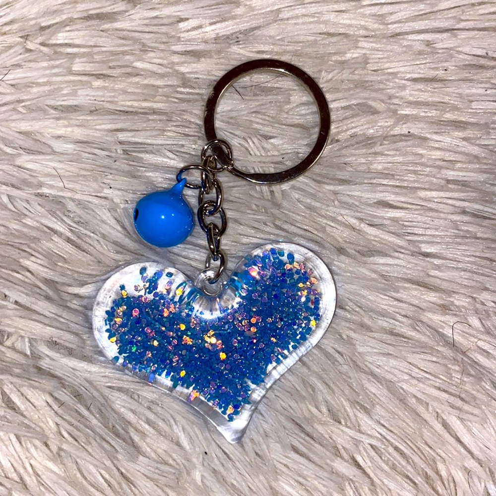 💙Blue Heart Keychain with Bell💙